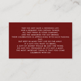 マネーツリー/ウィッシュウェル招待状挿入文 エンクロージャーカード