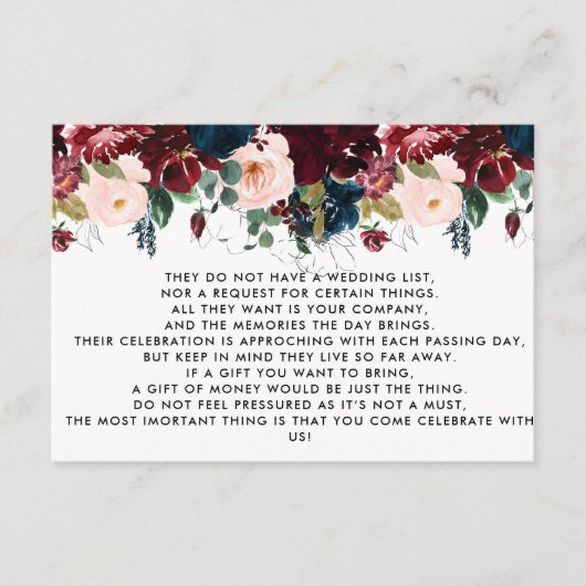 マネーツリー/ウィッシングウェル招待状挿入 エンクロージャーカード (正面)