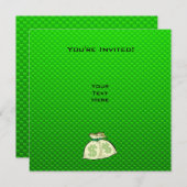 マネーバッグ:グリーン 招待状 (正面/裏面)