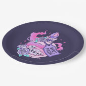 マネーポーションかわいいピンクハロウィンポーションボトル ペーパープレート (アングル)