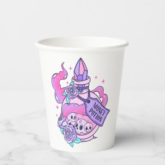 マネーポーションかわいいピンクハロウィンポーションボトル 紙コップ (正面)