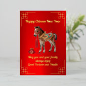 マネーポーチ新中国の年箔カード付き馬 箔シーズンカード (立ち正面)