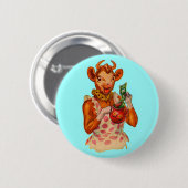 マネーマネージャー、Elsie the Cow 缶バッジ (正面&裏面)