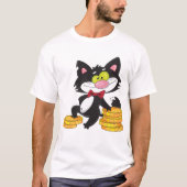マネーメンズTシャツ付き猫 Tシャツ (正面)