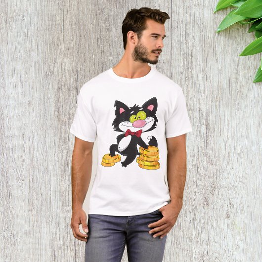 マネーメンズTシャツ付き猫 Tシャツ