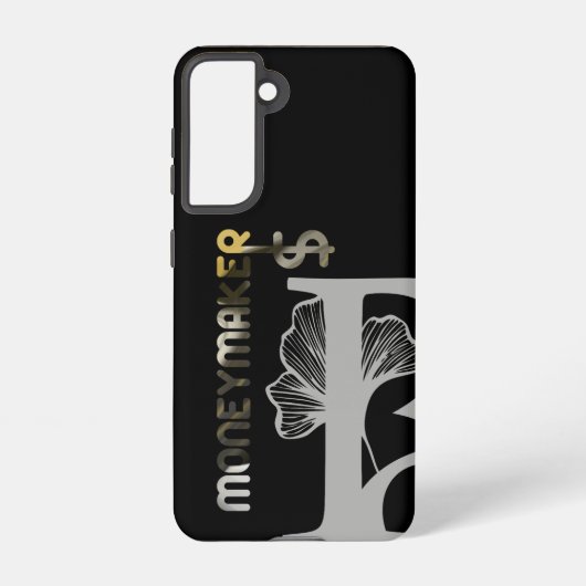 マネーメーカーサムスンケーストレンド抽象芸術ブラックWhit Samsung Galaxyケース (裏面)