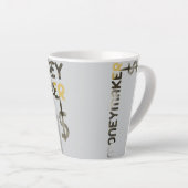 マネーメーカーラテマググ抽象芸術インテリアホームブラック カフェラテマグ (右アングル)