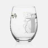 マネーメーカー茎なしワイングラス抽象芸術ブラック金ゴールド ステムなしワイングラス (右)