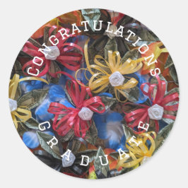 マネーレイデザインおめでとう卒業証書 ラウンドシール