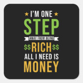 マネー引用文 おもしろい スクエアシール (正面)