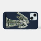 マネー折り紙メガトロンロボット iPhone 15ケース (裏面横)