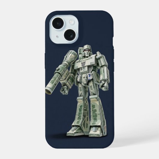 マネー折り紙メガトロンロボット iPhone 15ケース (裏面)