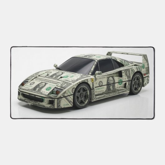 マネー折り紙 レースカー デスクマット (正面)