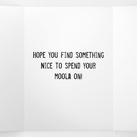 マネー誕生日カード – お金を折のまわりにりたたむ 三つ折り案内状 (内部中)