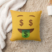 マネー顔絵文字   クッション (ブランケット)