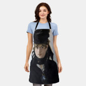 マネー - バート・モリゾ バイオレットの花束を持つ エプロン (着用した状態)