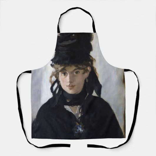 マネー - バート・モリゾ バイオレットの花束を持つ エプロン (正面)