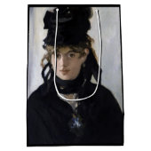 マネー - バート・モリゾ　バイオレットの花束を持つ ミディアムペーパーバッグ (裏面)