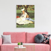 マネ印象派フランスのファミリーガーデン絵画ズ キャンバスプリント (インサイチュ (リビング))