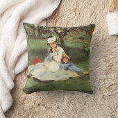 マネ印象派フランスのファミリーガーデン絵画ズ クッション (ブランケット)