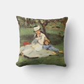 マネ印象派フランスのファミリーガーデン絵画ズ クッション (正面)