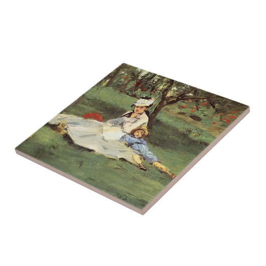 マネ印象派フランスのファミリーガーデン絵画ズ タイル (側面)