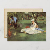 マネ印象派フランスのファミリーガーデン絵画ズ ポストカード (正面/裏面)