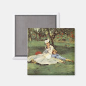 マネ印象派フランスのファミリーガーデン絵画ズ マグネット (正面/裏面)