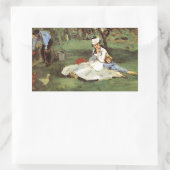 マネ印象派フランスのファミリーガーデン絵画ズ 長方形シール (バッグ)