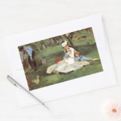 マネ印象派フランスのファミリーガーデン絵画ズ 長方形シール (封筒)