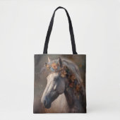 マネ威厳のある付き野生のカラフル馬 トートバッグ (正面)