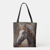 マネ威厳のある付き野生のカラフル馬 トートバッグ (裏面)