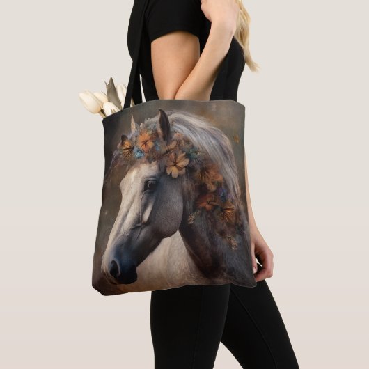 マネ威厳のある付き野生のカラフル馬 トートバッグ (クローズアップ)