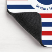 マネ航海のリーネイビーブルーレッドホワイトストライプいかり マウスパッド (コーナー)