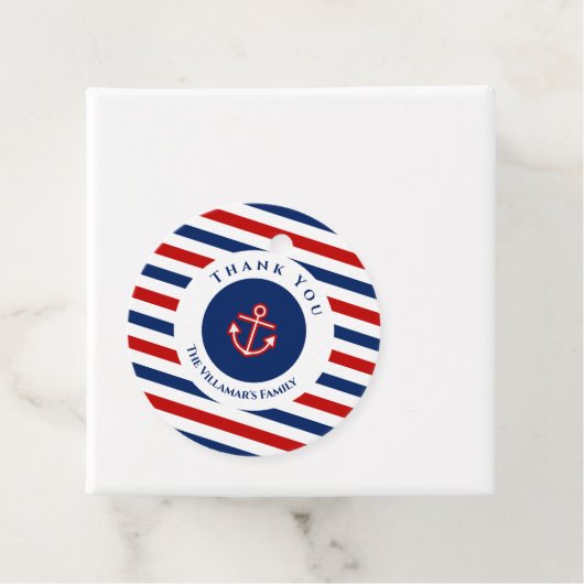 マネ航海のリーネイビーブルーレッド白ストライプ色 フェイバータグ (インサイチュ)