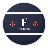 マネ航海のリーネイビーブルー白ストライプ色酒ドリンクCoas セラミックノブ (正面)