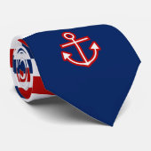 マネ航海のリーネイビー白いかりデザインネックタイ ネクタイ (ロール)