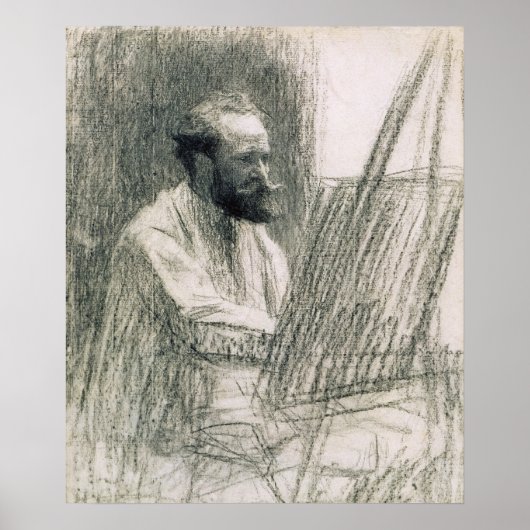 マネ |イーゼルのエドアール・マネポートレート ポスター (正面)