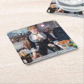 マネ・フォリー・バーグレのバー スクエアペーパーコースター (アングル)