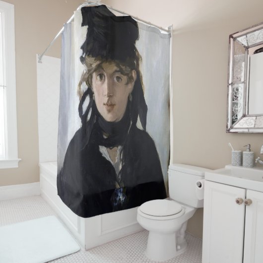 マネ – ヴェルト・モリソトとヴィオレットの花束 シャワーカーテン (インサイチュ)