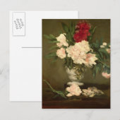 マネ |小台座に牡丹の花瓶， 1864 ポストカード (正面/裏面)