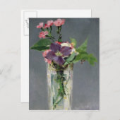 マネ |水晶の花瓶のピンクスとクレマティス, 1882 ポストカード (正面/裏面)