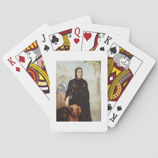 マネ |犬を飼う女性， 1858年 トランプ (裏面)