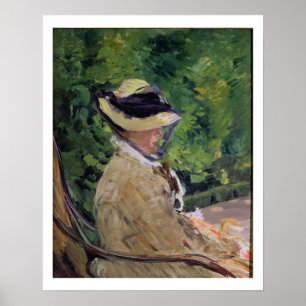 マネ Madame Manet at Bellevue ポスター
