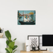 マネ | Monet in his Floating Studio, 1874 ポスター (ホームオフィス)