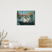 マネ | Monet in his Floating Studio, 1874 ポスター (キッチン)