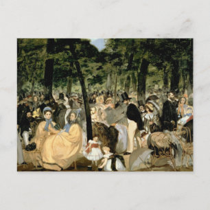 マネ Music in the Tuileries Gardens, 1862 ポストカード