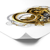 マノメーター付きのスチームパンクハート ポスター (角)