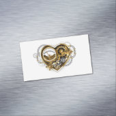 マノメーター付きのスチームパンクハート マグネット名刺 (インサイチュ)