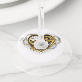 マノメーター付きのスチームパンクハート ワイングラスタグ (クローズアップ)